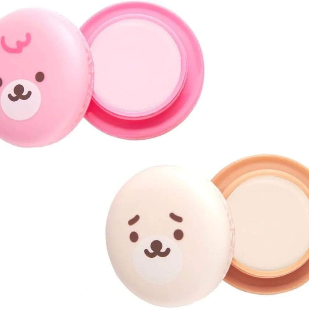 NEW The Crème Shop Boba Bears Moisturizing Macaron Korean Lip Balm Pack Of TWO